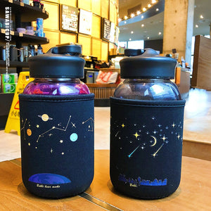 Starry Night Water Bottle-Enchanted peach