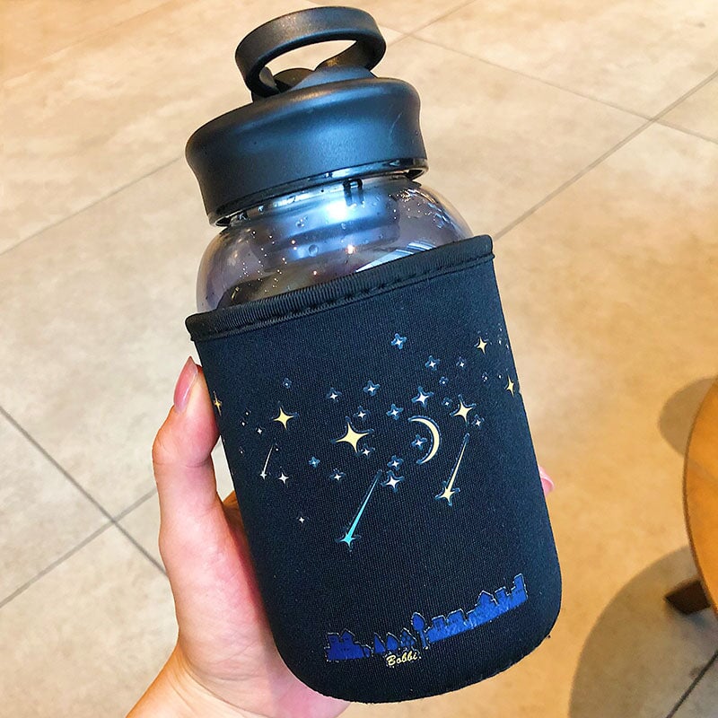 Starry Night Water Bottle-Enchanted peach