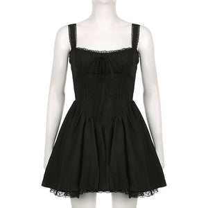 Strappy Mini Corset Coquette Party Dress-Enchanted peach