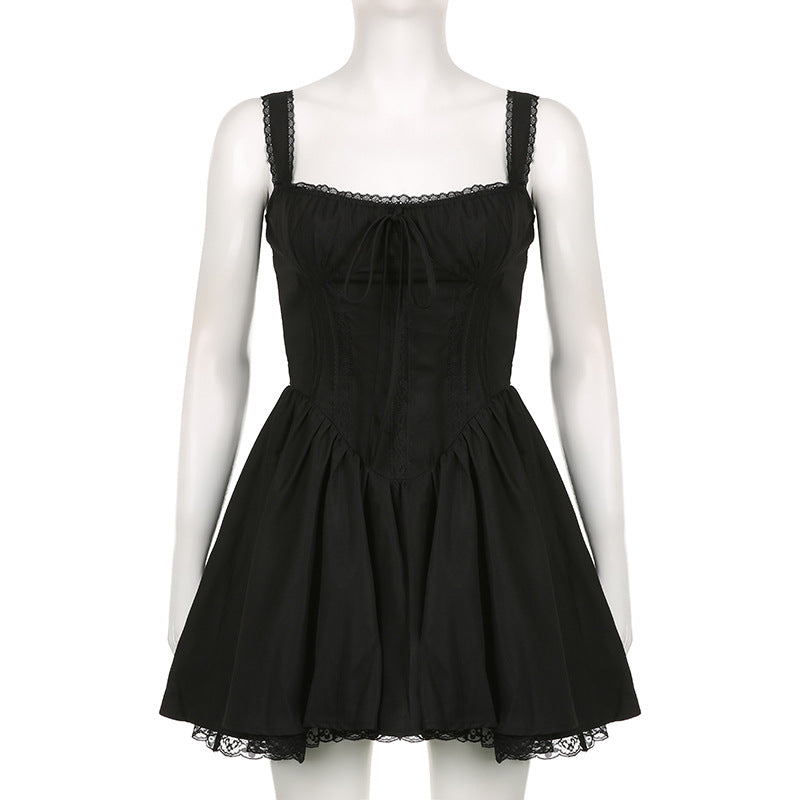 Strappy Mini Corset Coquette Party Dress-Enchanted peach