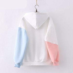 Strawberry Shake Bubble Tea White Cream Fleece Hoodies-Enchanted peach