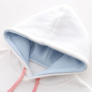 Strawberry Shake Bubble Tea White Cream Fleece Hoodies-Enchanted peach