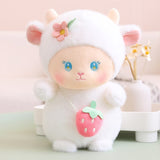 Strawberry White Pink Sheep Lamb Plushie-Enchanted peach