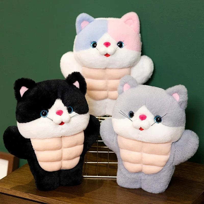 Strong Muscle Cat Plushie-Enchanted peach