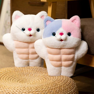 Strong Muscle Cat Plushie-Enchanted peach