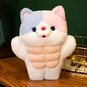 Strong Muscle Cat Plushie-Enchanted peach