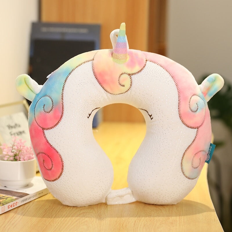 Stuffed Animal Memory Foam U-Shaped Neck Pillow 2023 Collection V2-Enchanted peach