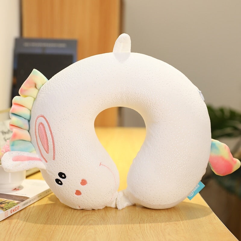 Stuffed Animal Memory Foam U-Shaped Neck Pillow 2023 Collection V2-Enchanted peach