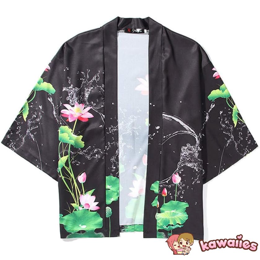 Suiren Water Lily Kimono-Enchanted peach