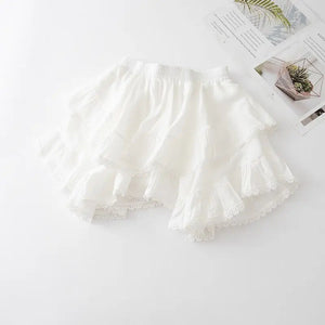 Summer Irregular Ruffle Mini Skirt-Enchanted peach