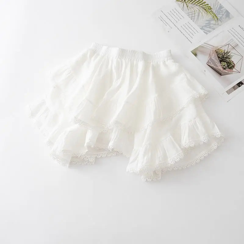 Summer Irregular Ruffle Mini Skirt-Enchanted peach