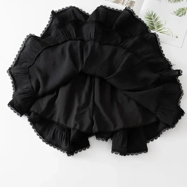 Summer Irregular Ruffle Mini Skirt-Enchanted peach