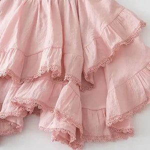 Summer Irregular Ruffle Mini Skirt-Enchanted peach