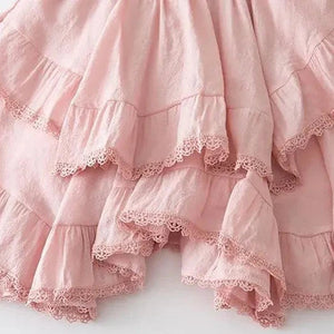 Summer Irregular Ruffle Mini Skirt-Enchanted peach