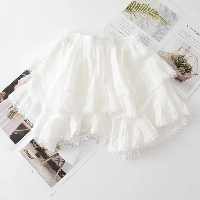 Summer Irregular Ruffle Mini Skirt-Enchanted peach