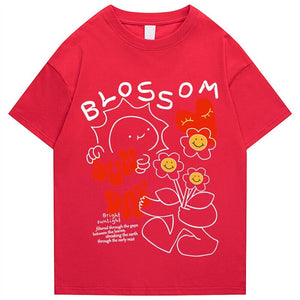 Sun Day Blossom Tee-Enchanted peach