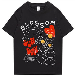 Sun Day Blossom Tee-Enchanted peach