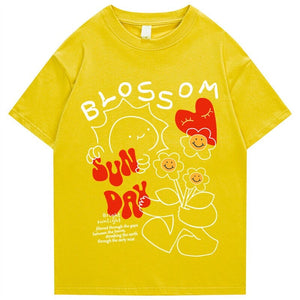 Sun Day Blossom Tee-Enchanted peach