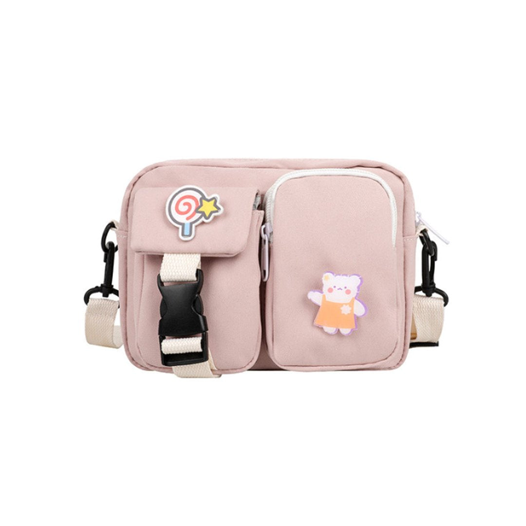 Super Bear Friends Satchel-Enchanted peach