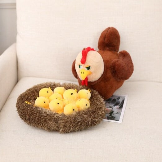 Swan and Chicken Family Plushies-Enchanted peach