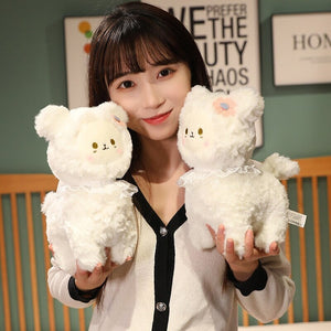 Sweet Fluffy Standing Lamb Family-Enchanted peach