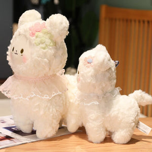 Sweet Fluffy Standing Lamb Family-Enchanted peach