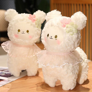 Sweet Fluffy Standing Lamb Family-Enchanted peach