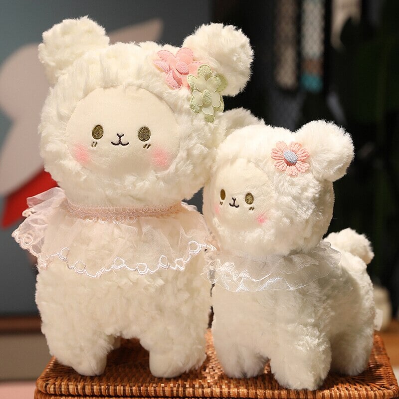 Sweet Fluffy Standing Lamb Family-Enchanted peach