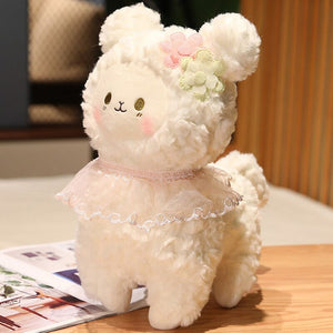 Sweet Fluffy Standing Lamb Family-Enchanted peach