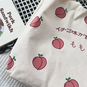 Sweet Peach Canvas Tote Bag-Enchanted peach