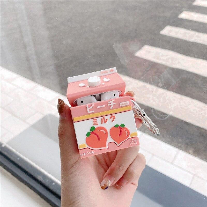 Sweet Peach Milk Carton Airpods Case (1&2&Pro)-Enchanted peach