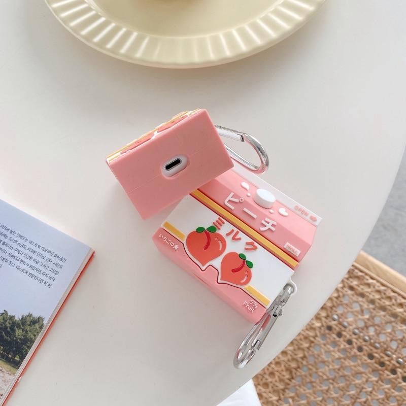 Sweet Peach Milk Carton Airpods Case (1&2&Pro)-Enchanted peach