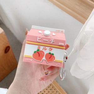 Sweet Peach Milk Carton Airpods Case (1&2&Pro)-Enchanted peach