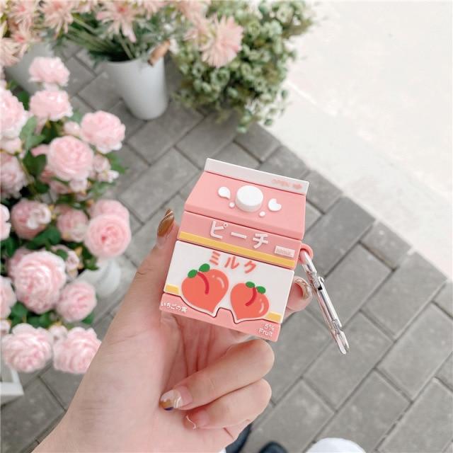 Sweet Peach Milk Carton Airpods Case (1&2&Pro)-Enchanted peach