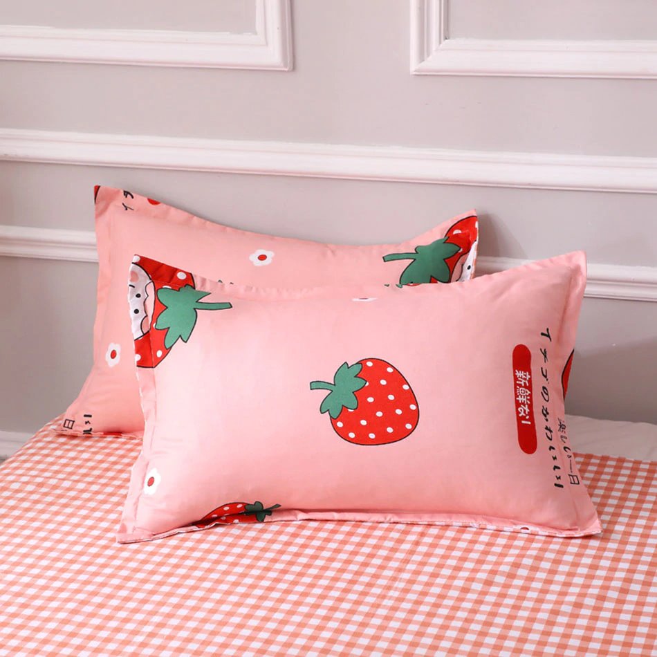 Sweet Strawberry Print Bedding Set-Enchanted peach