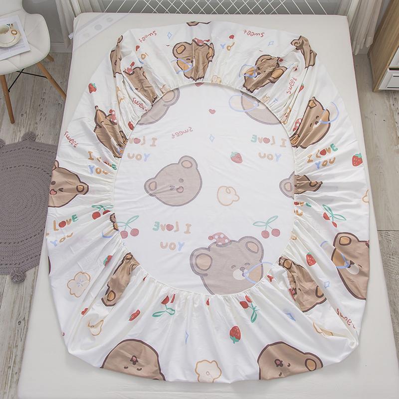 Sweet Teddy Bears Fitted Bedsheet-Enchanted peach