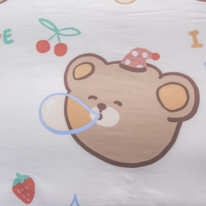 Sweet Teddy Bears Fitted Bedsheet-Enchanted peach