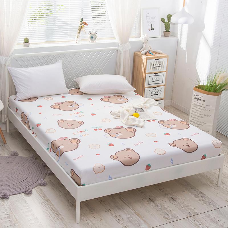 Sweet Teddy Bears Fitted Bedsheet-Enchanted peach