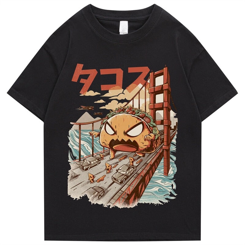 Taco Monster Bridge Attack Unisex Tee-Enchanted peach