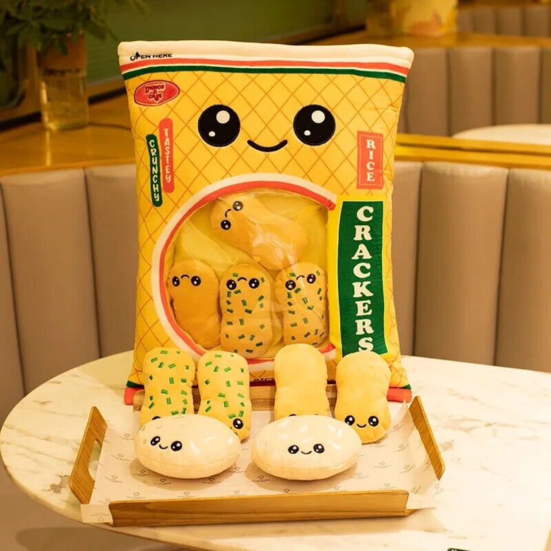 Tasty Rice Crackers Candy Bag Plushies-Enchanted peach