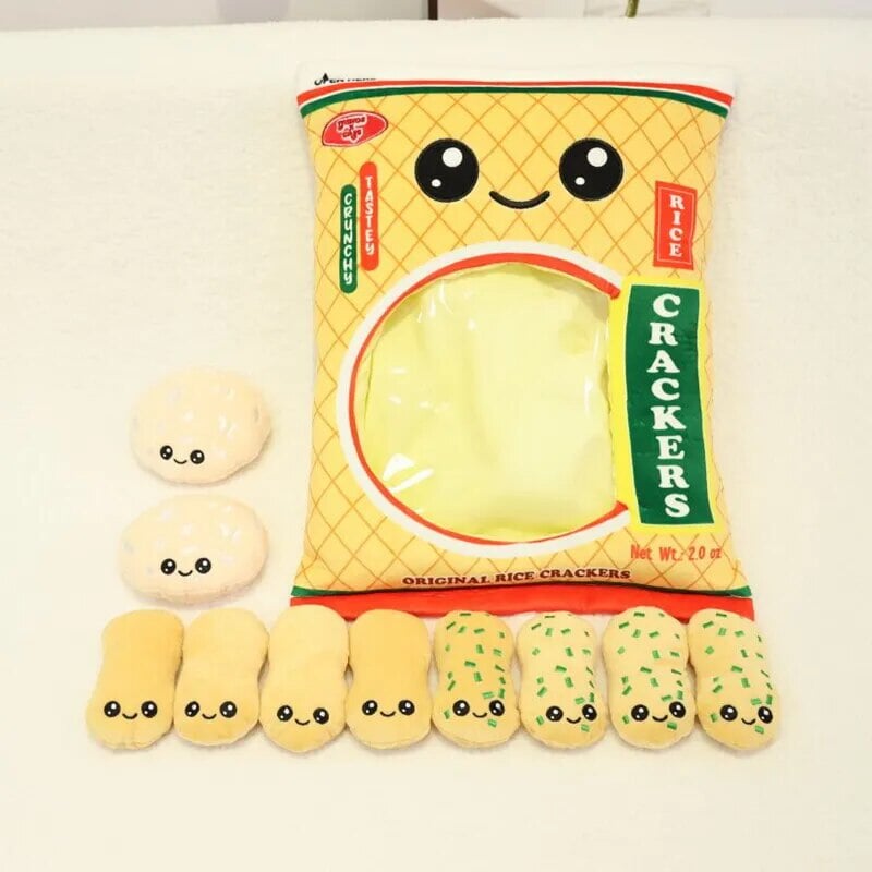 Tasty Rice Crackers Candy Bag Plushies-Enchanted peach