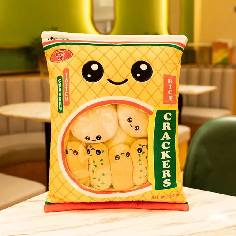 Tasty Rice Crackers Candy Bag Plushies-Enchanted peach