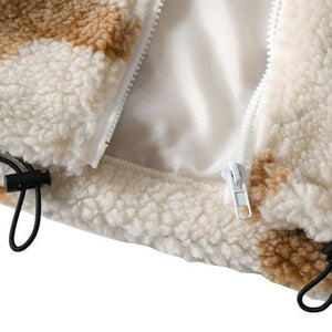 Teddy Bear Fleece Hooded Zip-up Jacket-Enchanted peach