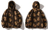 Teddy Bear Fleece Hooded Zip-up Jacket-Enchanted peach