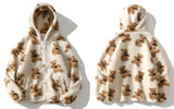 Teddy Bear Fleece Hooded Zip-up Jacket-Enchanted peach