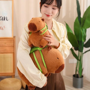 The Adorable Capybara Turtle Back Pack Plushies-Enchanted peach