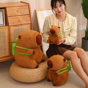 The Adorable Capybara Turtle Back Pack Plushies-Enchanted peach