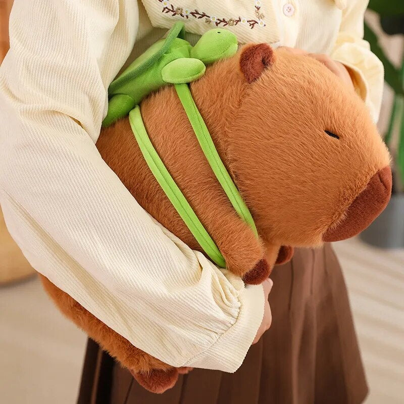 The Adorable Capybara Turtle Back Pack Plushies-Enchanted peach