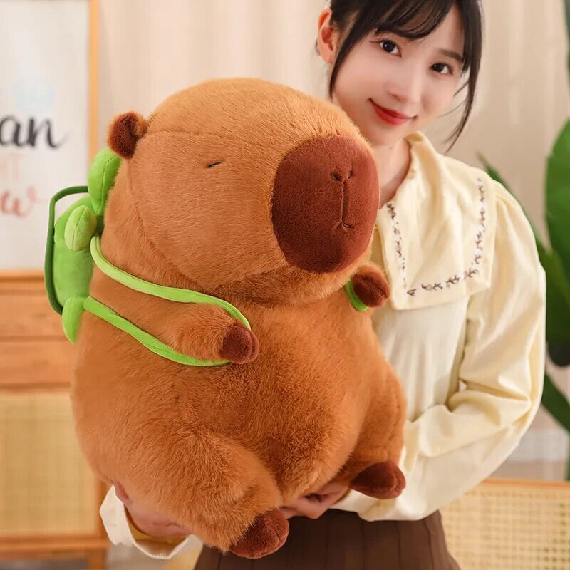 The Adorable Capybara Turtle Back Pack Plushies-Enchanted peach