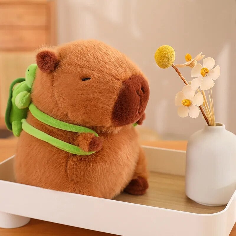 The Adorable Capybara Turtle Back Pack Plushies-Enchanted peach